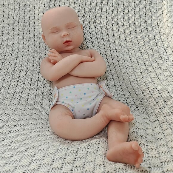45cm Sleeping Full Platinum Silicone Reborn Baby Dolls Newborn Girl 5.94lbs Baby - Picture 4 of 15